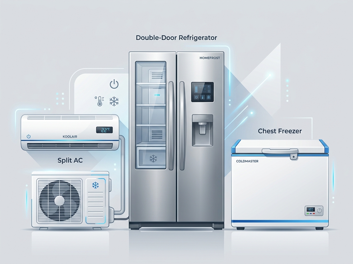 Home cooling appliances requiring maintenance service